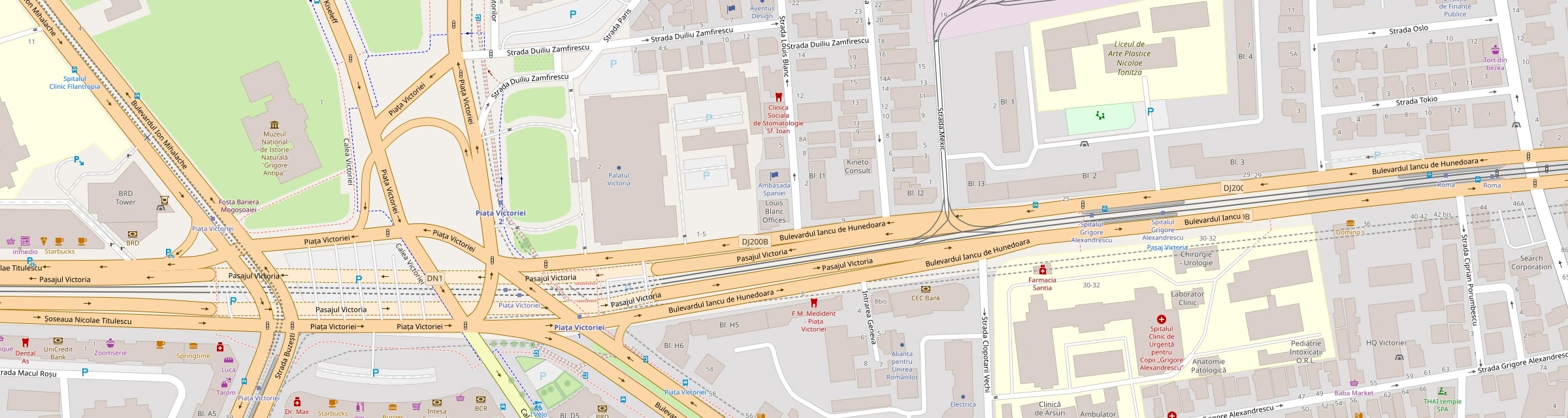 Hartă cu locația biroului nostru, Louis Blanc Offices, București (deschide Google Maps într-o filă nouă)